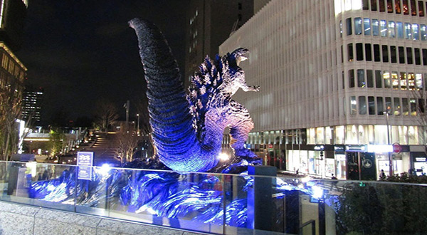Godzilla statue in Central Tokyo